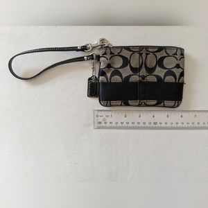 Black & gray authentic Coach wristlet 6"